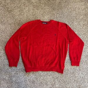 Polo Ralph Lauren Golf Men's Crewneck L Sweatshirt Sweater Red Blue Pony Large